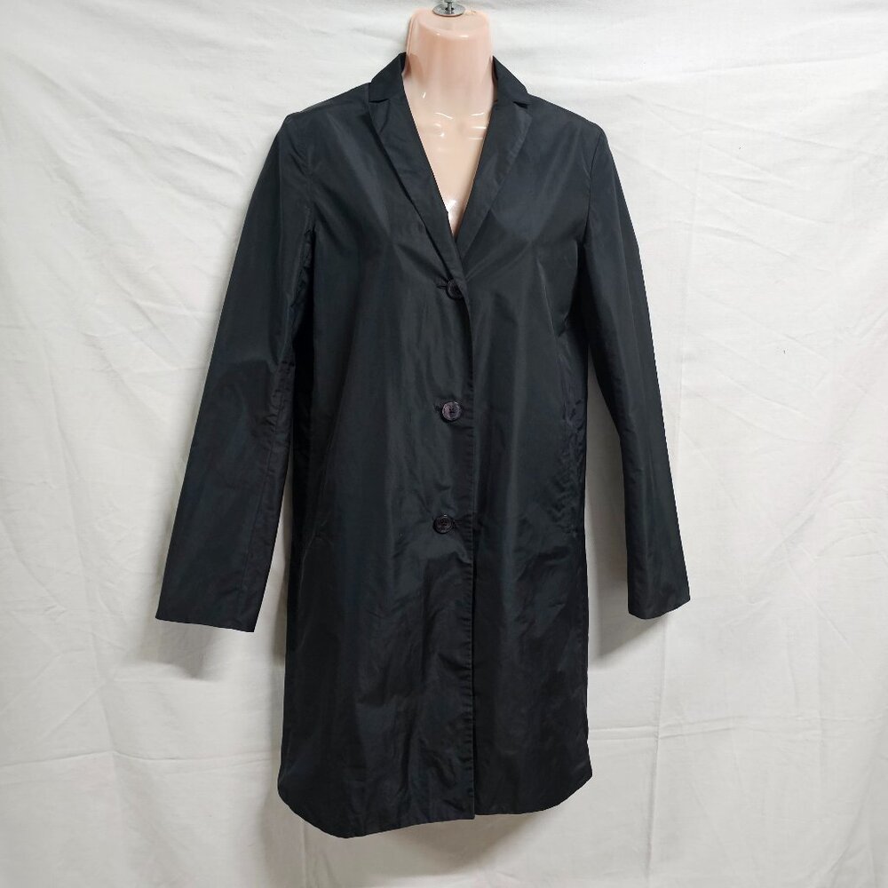 Jil Sander Button Up Raincoat Women Size 34 Black